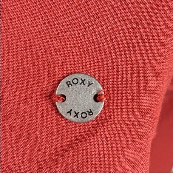 Roxy Smocked V-neck Ruffled Cap Sleeves Dress Junior’s Size L with Pockets - Picture 7 of 13